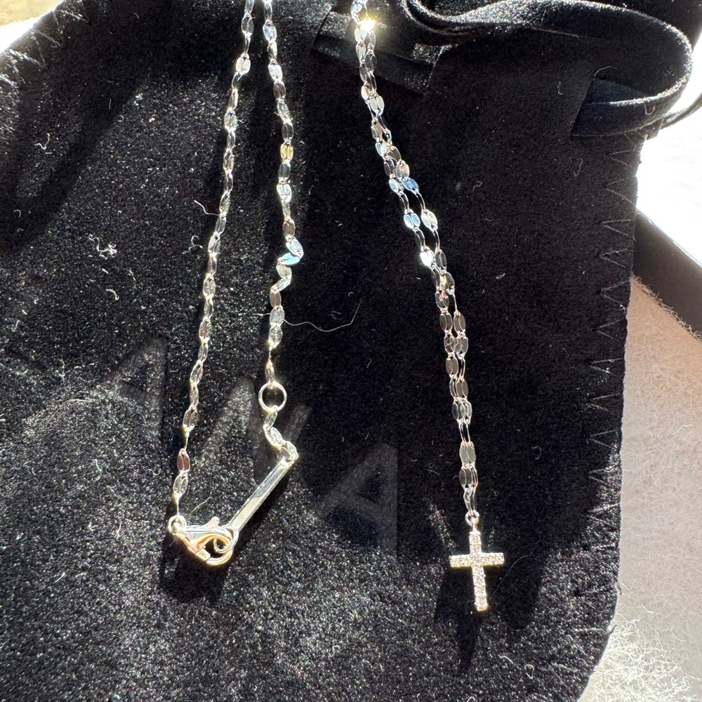 Sterling Silver Cross Pendant Necklace - Silver